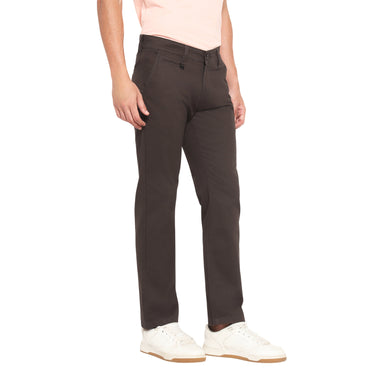 RED CHIEF Brown Cotton Lycra Trouser for Men T8560192 003