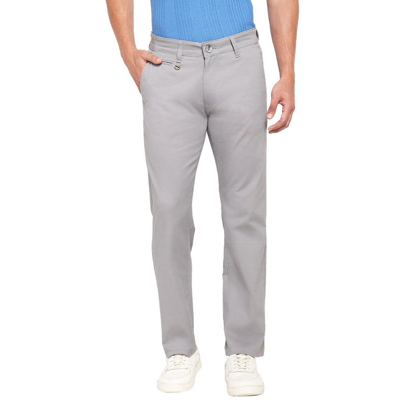 RED CHIEF Gray Cotton Lycra Trouser for Men T8560192 005