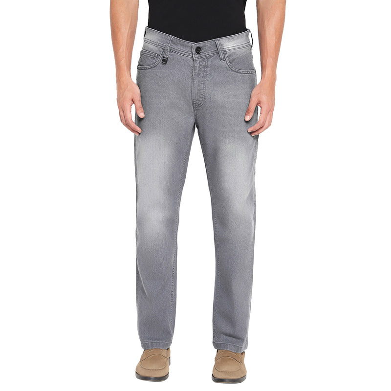 RED CHIEF Gray Cotton Poly Lycra Jeans for Men 8560513 005