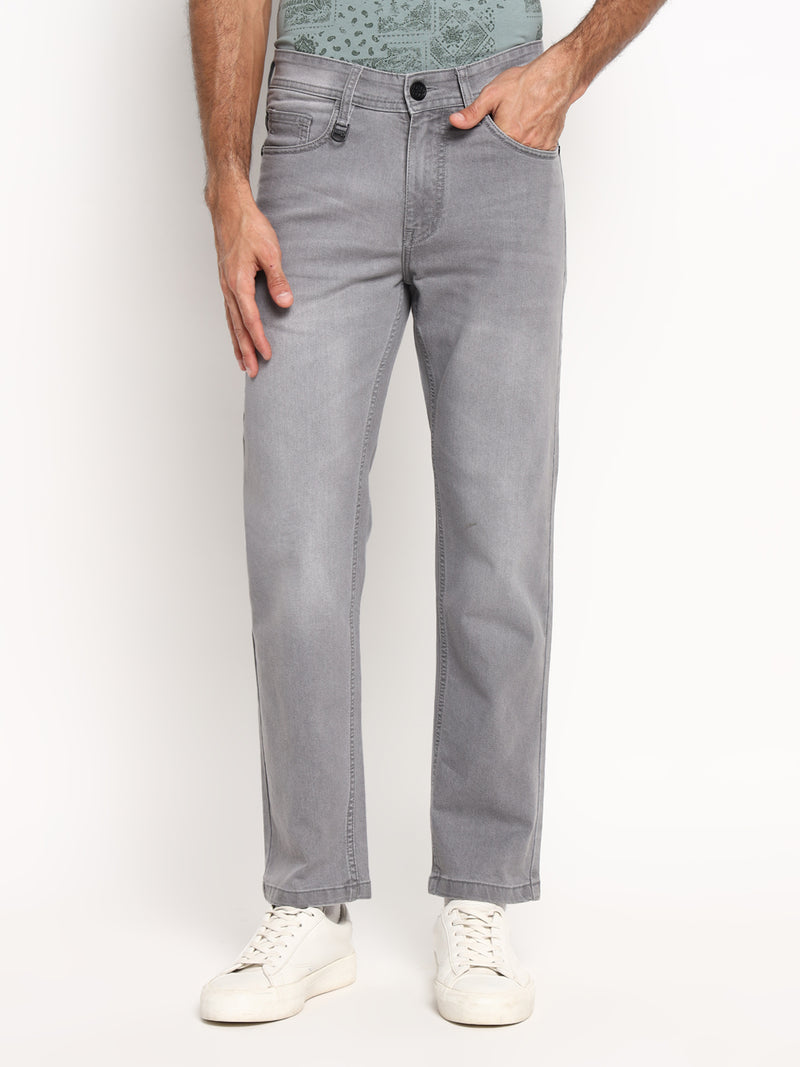 RED CHIEF Gray Cotton Poly Lycra Jeans for Men O-8560184 005