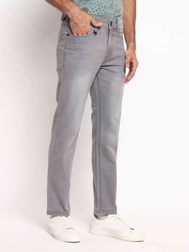 RED CHIEF Gray Cotton Poly Lycra Jeans for Men O-8560184 005