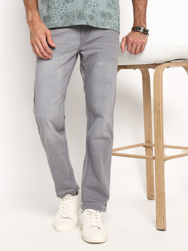 RED CHIEF Gray Cotton Poly Lycra Jeans for Men O-8560184 005