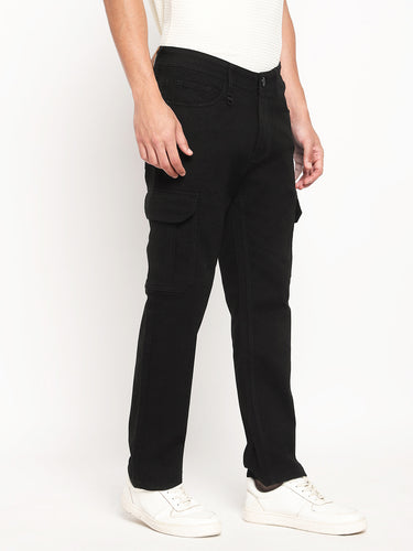 RED CHIEF Black Cotton Poly Lycra Jeans for Men O-8560186 001