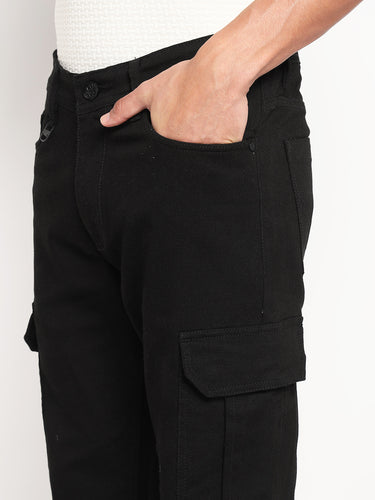 RED CHIEF Black Cotton Poly Lycra Jeans for Men O-8560186 001