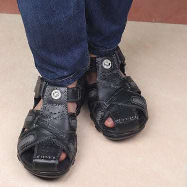 Red Chief Black Sandal for Men RC0317 045