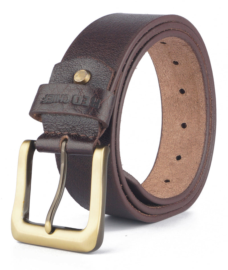 RED CHIEF Brown Leather Belt for Men A80321 003
