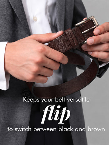 Red Chief Men's Dark Brown Genuine Leather Casual Belt | A80423 G00159