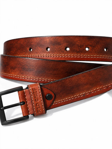 Red Chief Men's Tan Genuine Leather Casual Belt | A80425 006