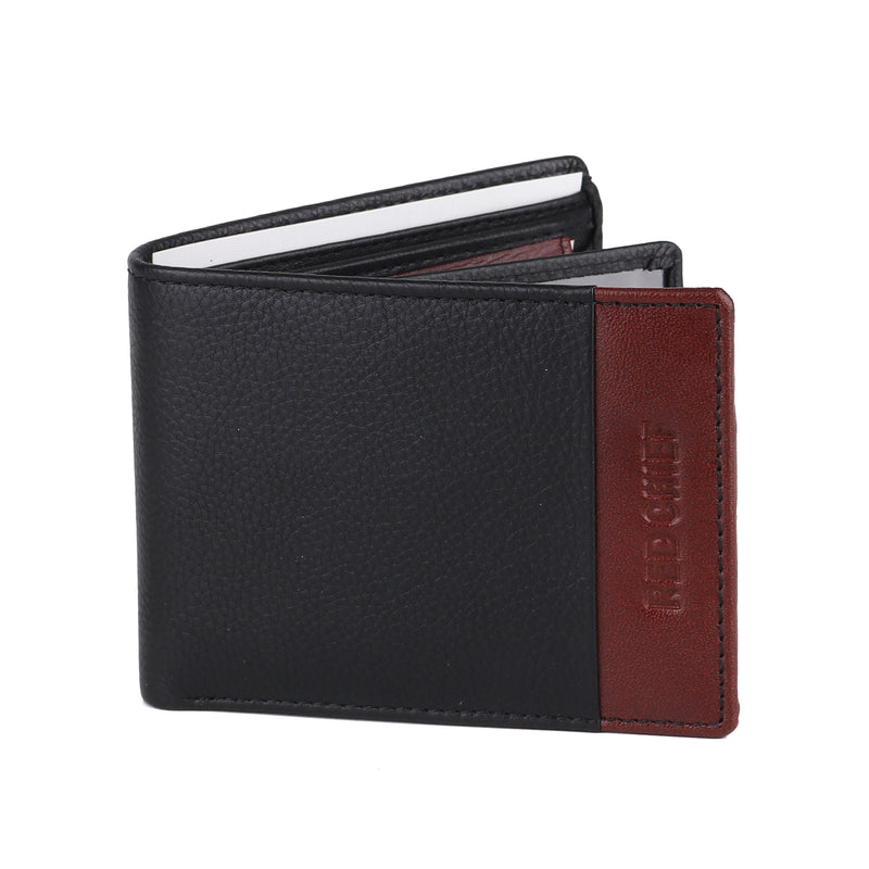 RED CHIEF Maroon/Black Leather Wallet for Men A90158 G00213
