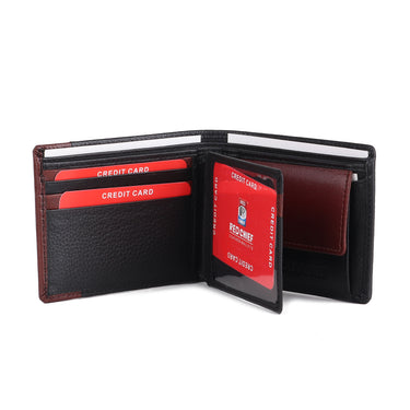 RED CHIEF Maroon/Black Leather Wallet for Men A90158 G00213