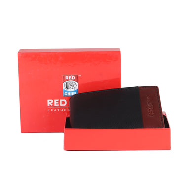 RED CHIEF Maroon/Black Leather Wallet for Men A90158 G00213