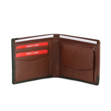 RED CHIEF Green/Ten Leather Wallet for Men A90159 139
