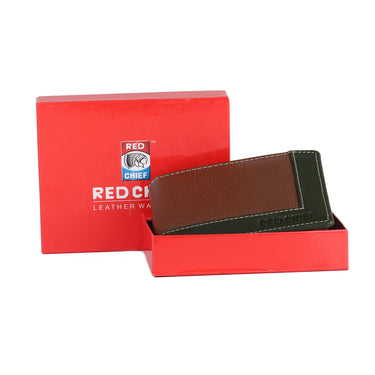 RED CHIEF Green/Ten Leather Wallet for Men A90159 139