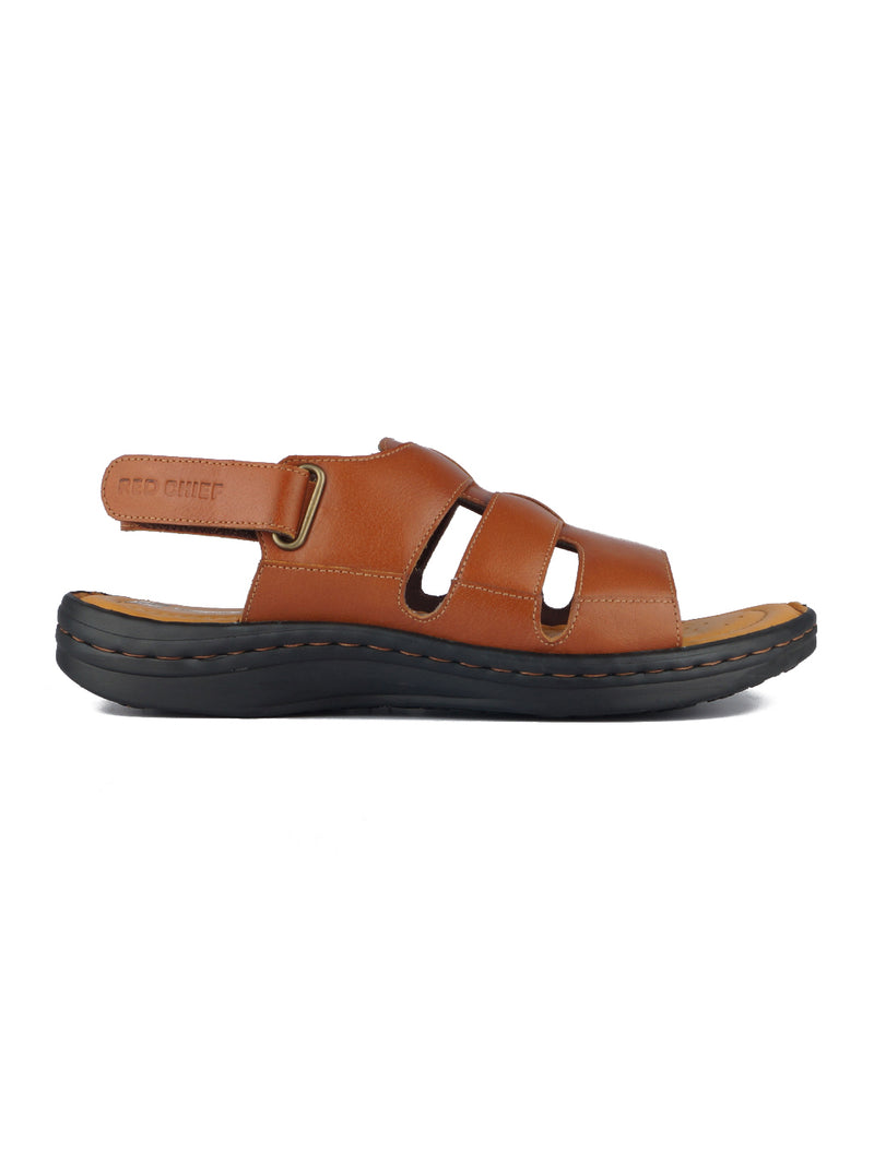 RED CHIEF Tan Leather Sandal for Men RC3678 006