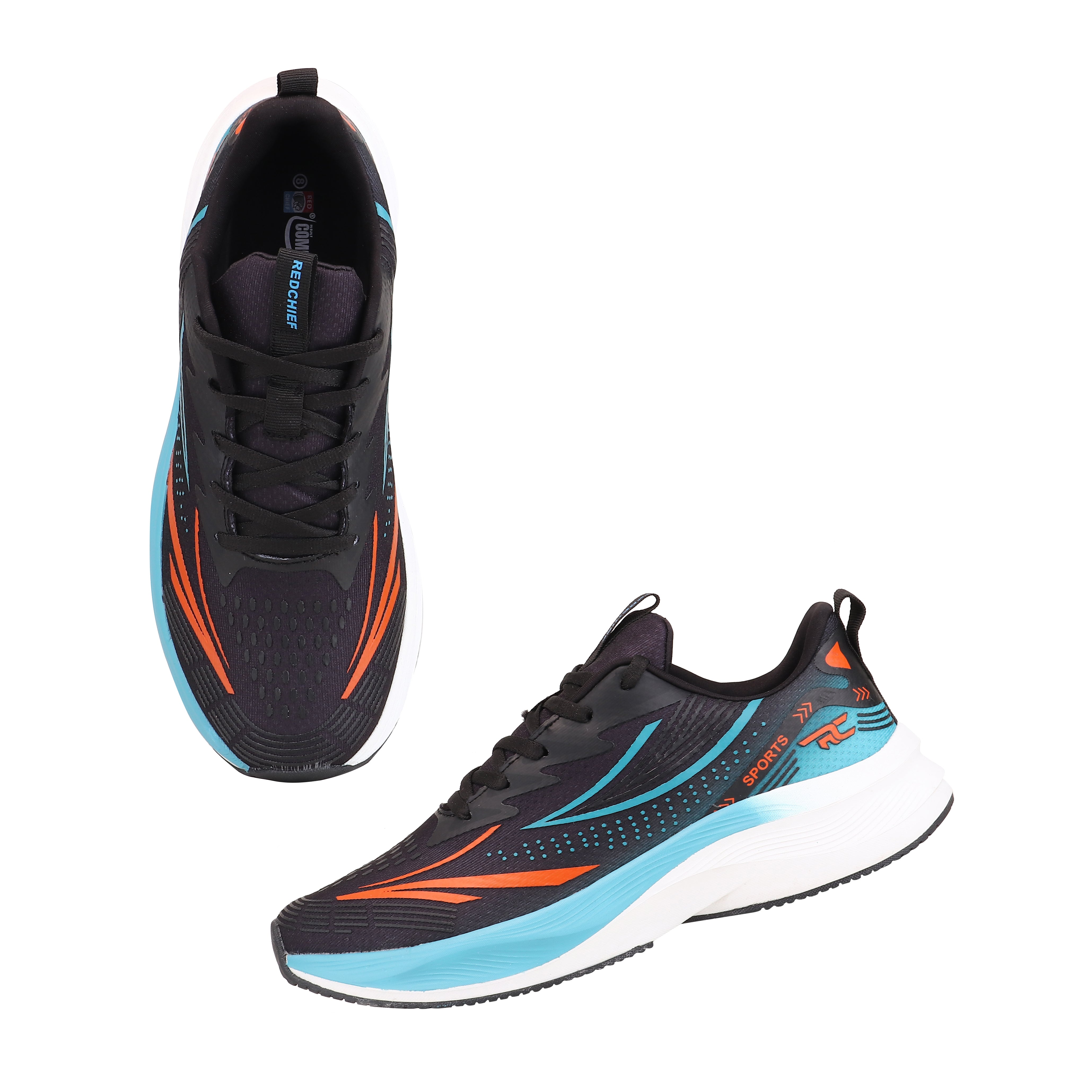 Red Chief Sports Black-Turquoise Color & Low Ankle Lace-Up