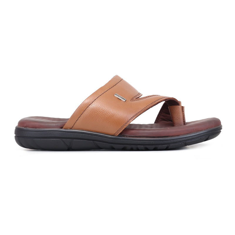 RED CHIEF Tan Leather Slipper for Men RC4037A 006