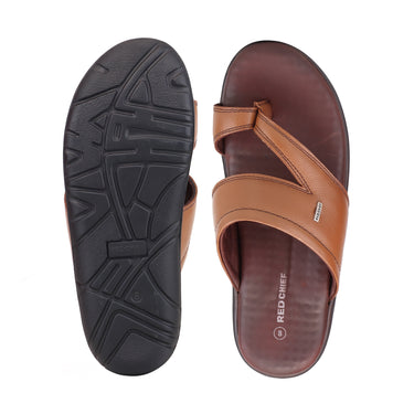 RED CHIEF Tan Leather Slipper for Men RC4037A 006