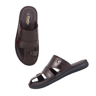 RED CHIEF Brown Leather Slipper for Men RC4093 003