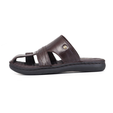 RED CHIEF Brown Leather Slipper for Men RC4093 003