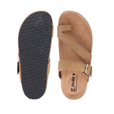 RED CHIEF Camel Leather Slipper for Men RC760 004