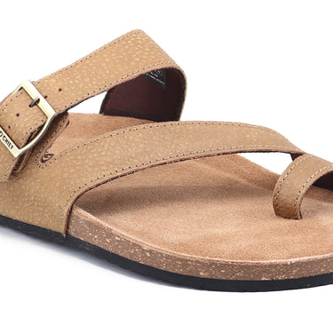 RED CHIEF Camel Leather Slipper for Men RC760 004