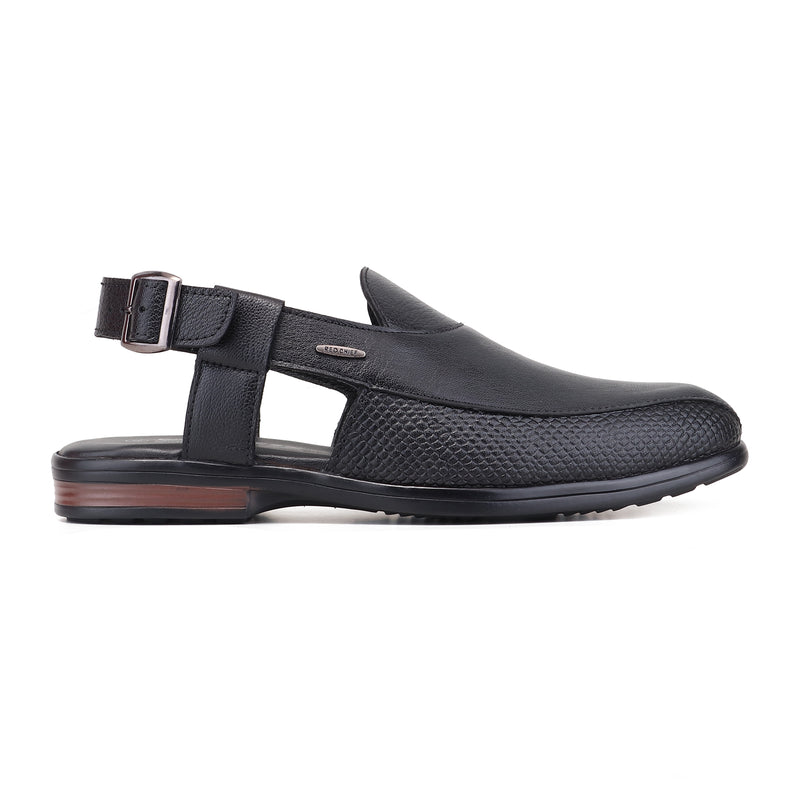 RED CHIEF Black Leather Formal Shoes for Men RC4089 001