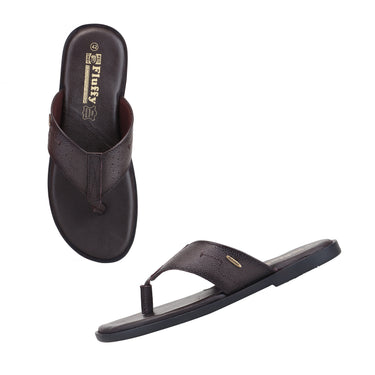 RED CHIEF Brown Leather Slipper for Men RC4098 003