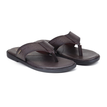 RED CHIEF Brown Leather Slipper for Men RC4098 003