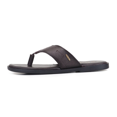 RED CHIEF Brown Leather Slipper for Men RC4098 003