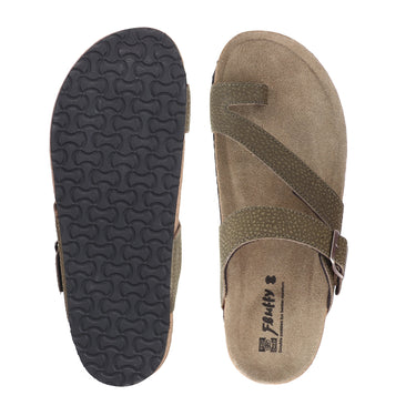 RED CHIEF Olive Leather Slipper for Men RC760 124