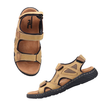 RED CHIEF Olive Leather Sandal for Men RCF774 124