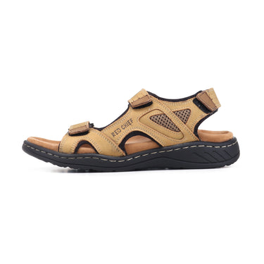 RED CHIEF Olive Leather Sandal for Men RCF774 124