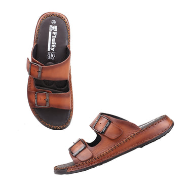RED CHIEF Tan Leather Slipper for Men RC6081 006