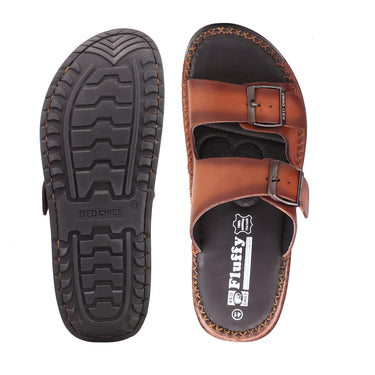 RED CHIEF Tan Leather Slipper for Men RC6081 006