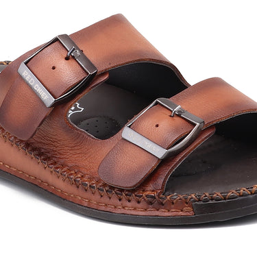 RED CHIEF Tan Leather Slipper for Men RC6081 006