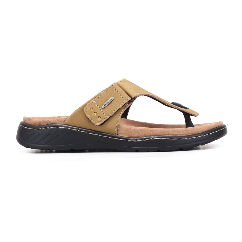 RED CHIEF Olive Leather Slipper for Men RCF772 124