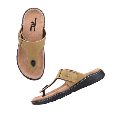 RED CHIEF Olive Leather Slipper for Men RCF772 124