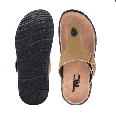 RED CHIEF Olive Leather Slipper for Men RCF772 124