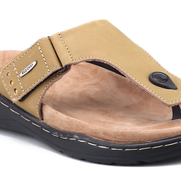 RED CHIEF Olive Leather Slipper for Men RCF772 124