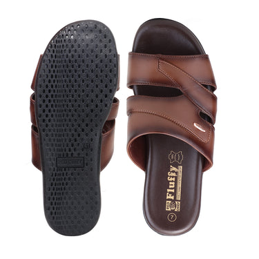 RED CHIEF Tan Leather Slipper for Men RC854 006
