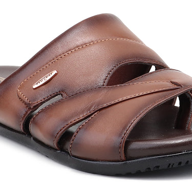 RED CHIEF Tan Leather Slipper for Men RC854 006