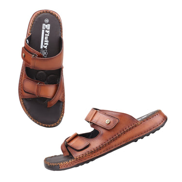 RED CHIEF Tan Leather Slipper for Men RC6080 006