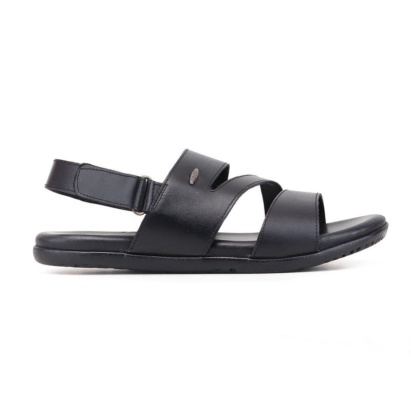 RED CHIEF Black Leather Sandal for Men RC851 001