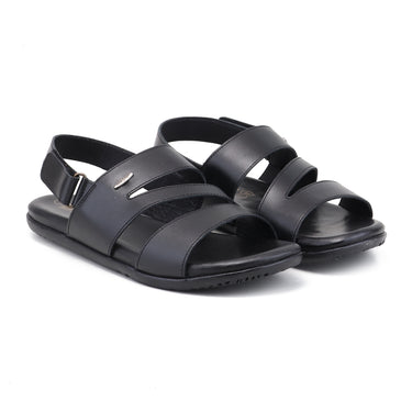 RED CHIEF Black Leather Sandal for Men RC851 001