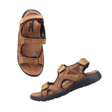 RED CHIEF Khaki Leather Sandal for Men RCF774 119