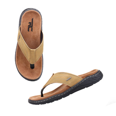 RED CHIEF Olive Leather Slipper for Men RCF771 124