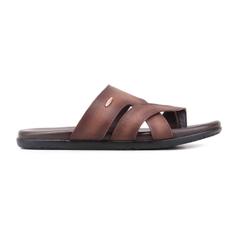 RED CHIEF Tan Leather Slipper for Men RC850 006