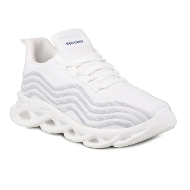 Red Chief Sports White Color & Low Ankle Lace-Up Comfortable Walking Shoes for Men |W7018 057