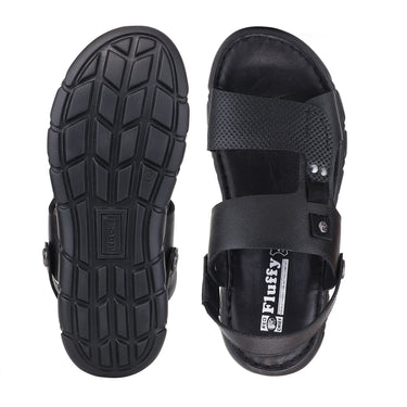 RED CHIEF Black Leather Casual Shoes for Men RC4087 001