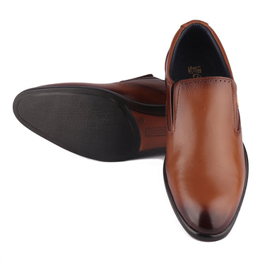 Red Chief Leather Low Ankle  Slip On Tan Formal Shoes For Men  |RC1945 006